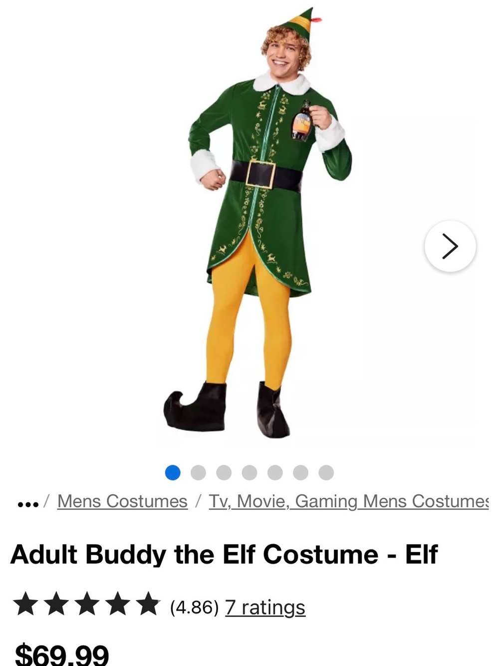 Adult Buddy the Elf Costume